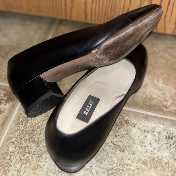 BALLY Women’s Black Leather Made in Italy ANGELLA Pumps Sz-7 - Picture 5 of 5